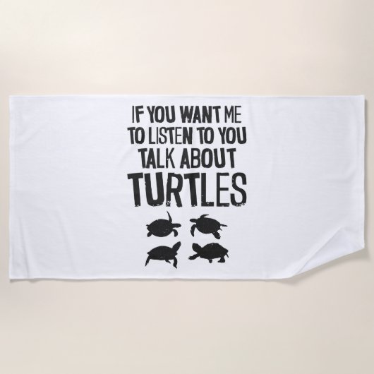 Zee schildpad als je me wilt strandlaken (Voorkant)