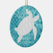 Zee Schildpad Aqua Zee Glas Personaliseren Keramisch Ornament (Rechts)