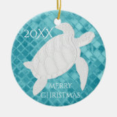 Zee Schildpad Aqua Zee Glas Personaliseren Keramisch Ornament (Voorkant)