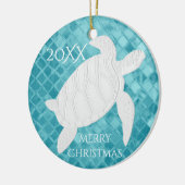 Zee Schildpad Aqua Zee Glas Personaliseren Keramisch Ornament (Links)