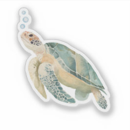 Zee Schildpad Aquarel Kunst voor Liefhebbers van Z Sticker