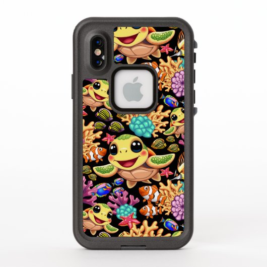 Zee Schildpad Baby Gelukkig en schattig personage (Achterkant)