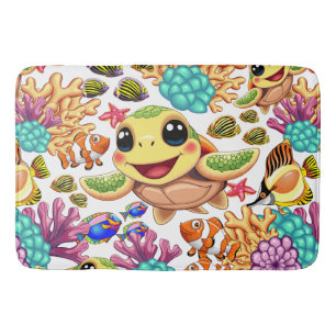 Zee Schildpad Baby Gelukkig en schattig personage Badmat