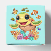 Zee Schildpad Baby Gelukkig en schattig personage Bedankdoosjes (Bovenkant)