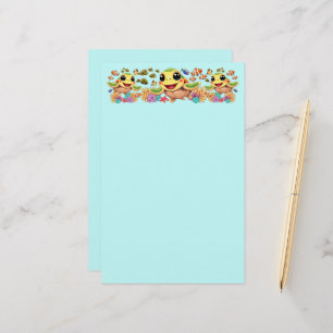 Zee Schildpad Baby Gelukkig en schattig personage Briefpapier