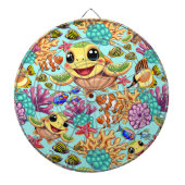 Zee Schildpad Baby Gelukkig en schattig personage Dartbord (Voorkant)