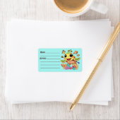 Zee Schildpad Baby Gelukkig en schattig personage Etiket (Insitu)