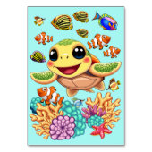 Zee Schildpad Baby Gelukkig en schattig personage Kaart (Voorkant)