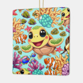 Zee Schildpad Baby Gelukkig en schattig personage Keramisch Ornament (Links)
