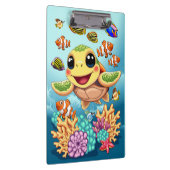 Zee Schildpad Baby Gelukkig en schattig personage Klembord (Rechts)