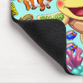 Zee Schildpad Baby Gelukkig en schattig personage Muismat (Hoek)