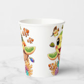 Zee Schildpad Baby Gelukkig en schattig personage Papieren Bekers (Links)