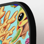 Zee Schildpad Baby Gelukkig en schattig personage Pickleball Paddle (Links Detail)