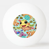 Zee Schildpad Baby Gelukkig en schattig personage Pingpongbal (Voorkant)