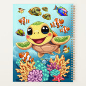 Zee Schildpad Baby Gelukkig en schattig personage Planner (Achterkant)