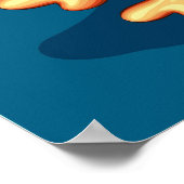 Zee Schildpad Baby Gelukkig en schattig personage Poster (Hoek)