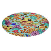 Zee Schildpad Baby Gelukkig en schattig personage Snijplank (Hoek)