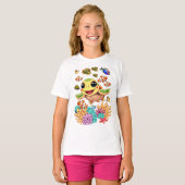 Zee Schildpad Baby Gelukkig en schattig personage T-shirt (Voorkant volledig)