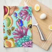 Zee Schildpad Baby Gelukkig en schattig personage Theedoek (Quarter Fold)