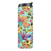 Zee Schildpad Baby Gelukkig en schattig personage Thermosbeker (Gedraaid links)