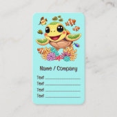 Zee Schildpad Baby Gelukkig en schattig personage Visitekaartje (Voorkant)