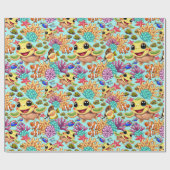 Zee Schildpad Baby Happy en Leuke Karakter Bumper Cadeaupapier (Vlak)