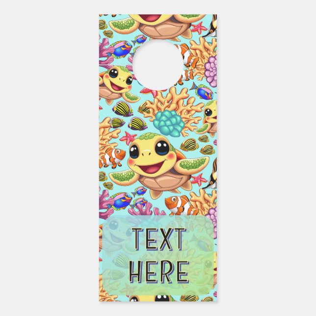 Zee Schildpad Baby Happy en Leuke Karakter Bumper  Deurhanger (Voorkant)