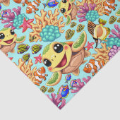 Zee Schildpad Baby Happy en Leuke Karakter Bumper  Tissuepapier (Detail)