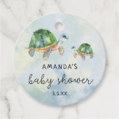 Zee Schildpad - baby shower Bedankjes Labels (Voorkant)