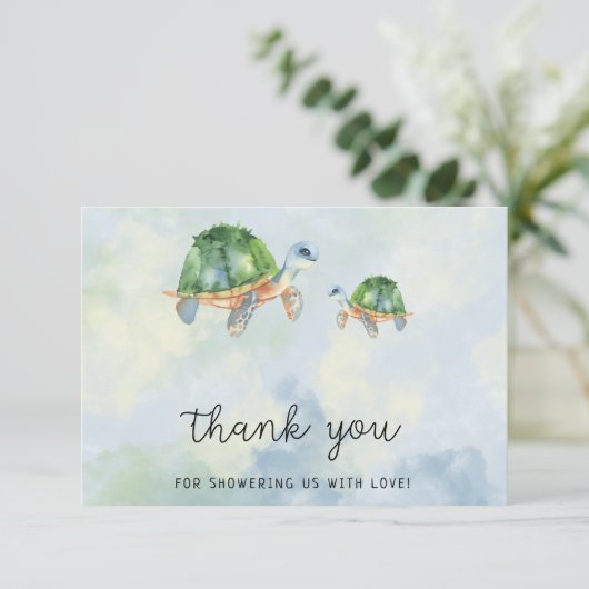 Zee schildpad - baby shower bedankt (Staand voorkant)