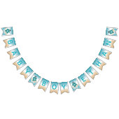 Zee schildpad Baby shower Bunting Flag Vlaggetjes (Alle)