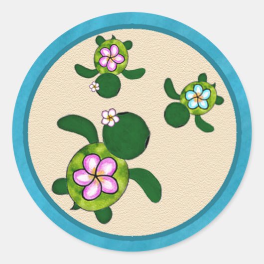 Zee SCHILDPAD Baby shower (Honu) 01C2 Sticker TWEE (Voorkant)