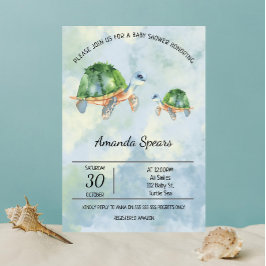 Zee schildpad - Baby shower Kaart