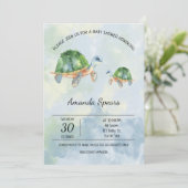 Zee schildpad - Baby shower Kaart (Staand voorkant)