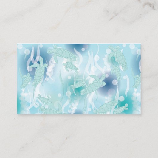 Zee schildpad Baby shower onder de Zeeen boeken Informatiekaartje (Achterkant)