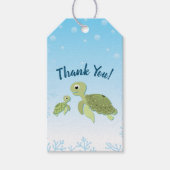 Zee schildpad Baby shower onder het Zee Cadeaulabel (Voorkant)