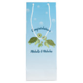 Zee schildpad Baby shower onder het Zee Wijn Cadeautas (Achterkant)