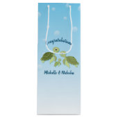 Zee schildpad Baby shower onder het Zee Wijn Cadeautas (Voorkant)