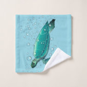 Zee Schildpad Badkamer Handdoek Set (Wasdoekje)