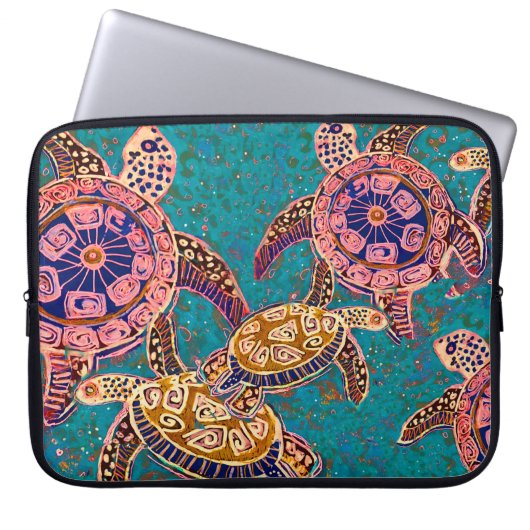 Zee Schildpad beschermende iPad- of laptopritsslui Laptop Sleeve (Voorkant)