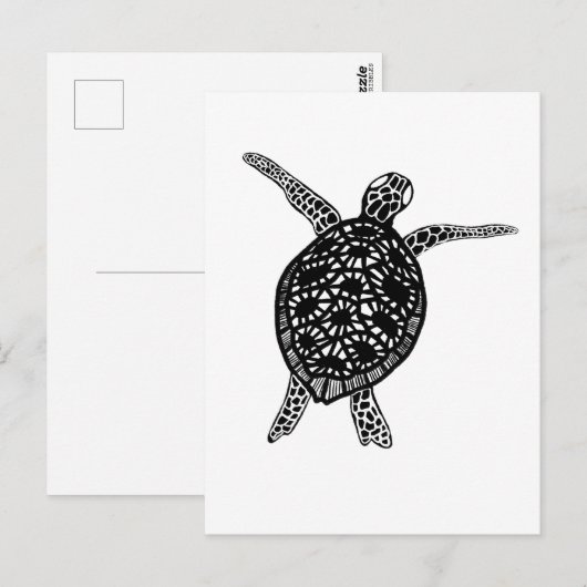 Zee schildpad beschermt de planeet briefkaart (Voorkant / Achterkant)