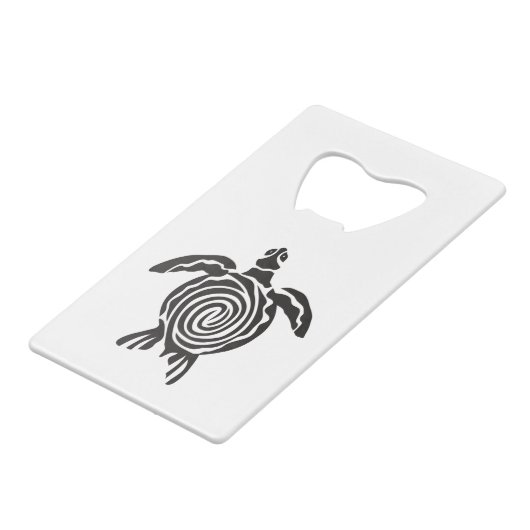 Zee schildpad bespaart de schildpad creditkaart flessenopener (Voorkant Gekanteld)