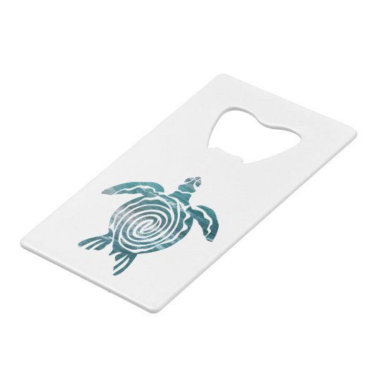 Zee schildpad bespaart de schildpad creditkaart flessenopener (Voorkant Gekanteld)