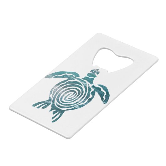Zee schildpad bespaart de schildpad creditkaart flessenopener (Achterkant Gekanteld)