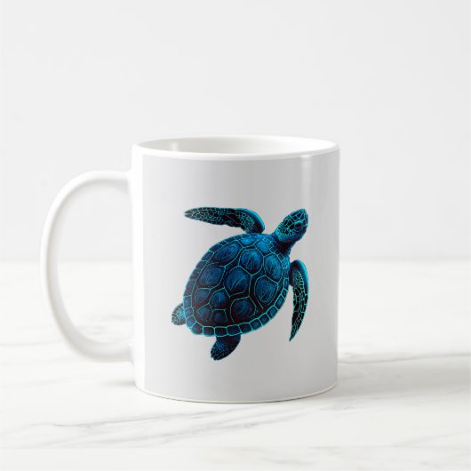 Zee schildpad, blauw koffiemok (Links)