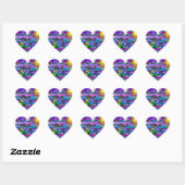 Zee schildpad (blauw / roze) hart sticker (Vel)