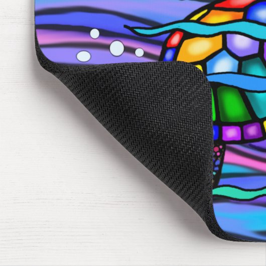 Zee schildpad (blauw / roze) muismat (Hoek)