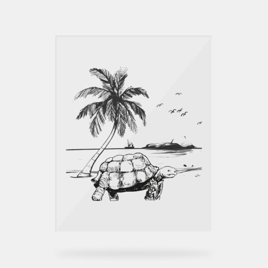 Zee Schildpad blauwe camo Acryl Bord (Voorkant)