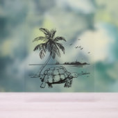 Zee Schildpad blauwe camo Acryl Bord (Neutraal)