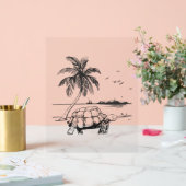 Zee Schildpad blauwe camo Acryl Bord (Huwelijk)